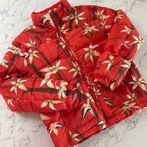 Bobblehaus Printed Nylon Utility Down Puffer Jacket - Orange - Unisex Medium